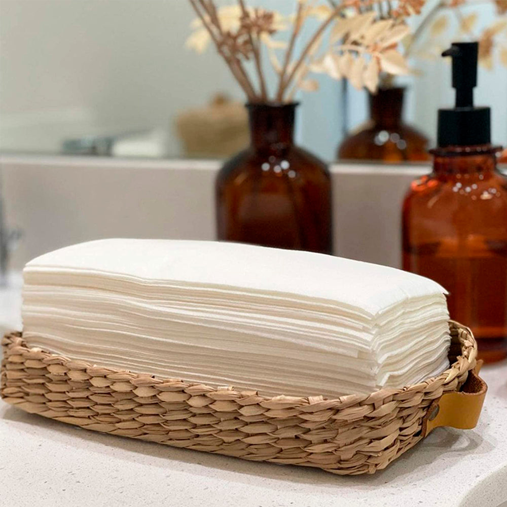 Premium Linen Feel Disposable Guest Towels White