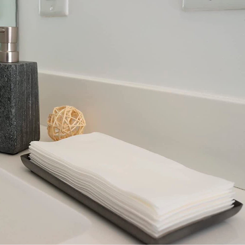 Premium Linen Feel Disposable Guest Towels White
