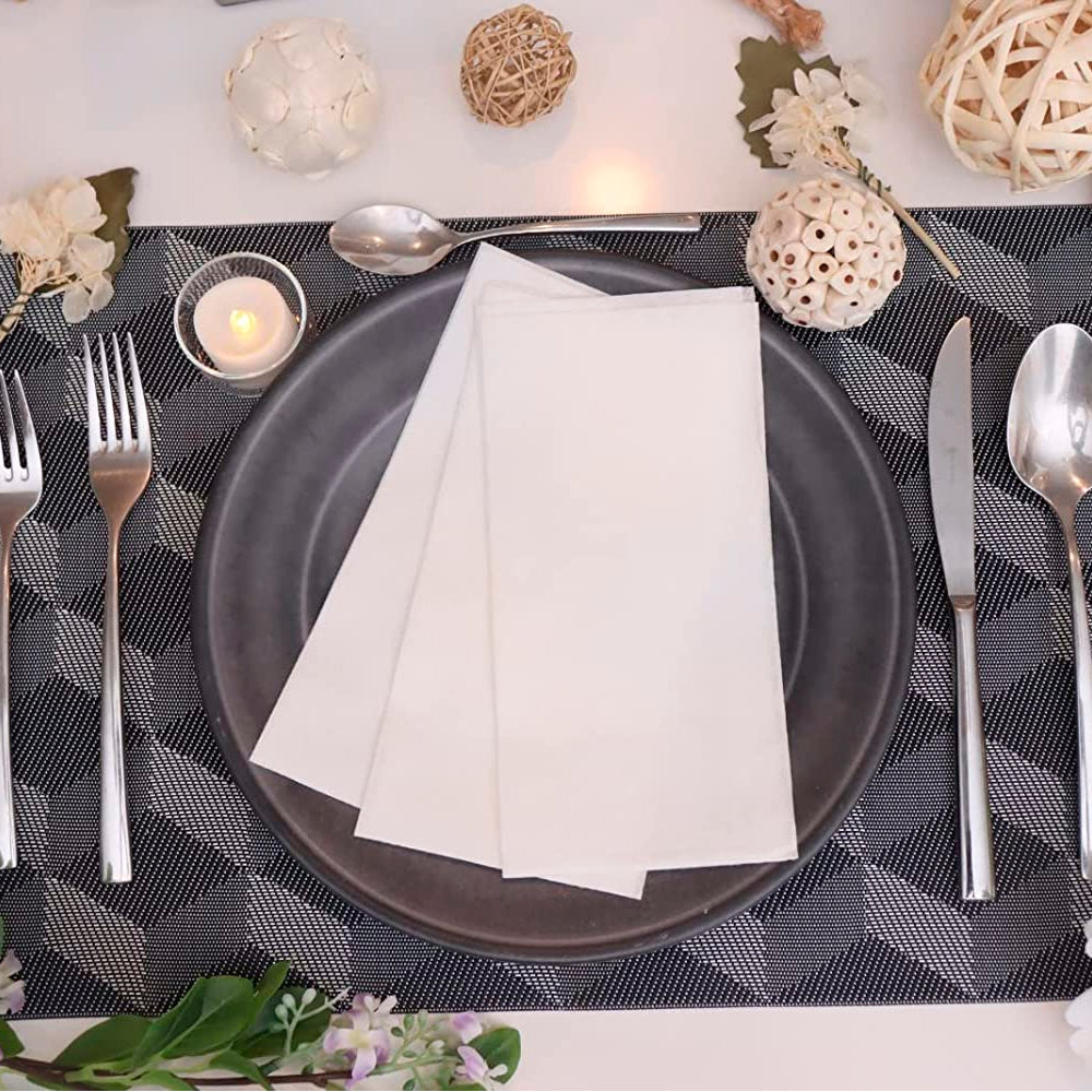 Premium Linen Feel Disposable Guest Towels White